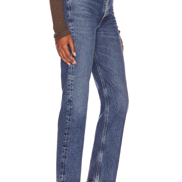 Agolde Classic Blue Straight Leg Jeans - Picture 3 of 5